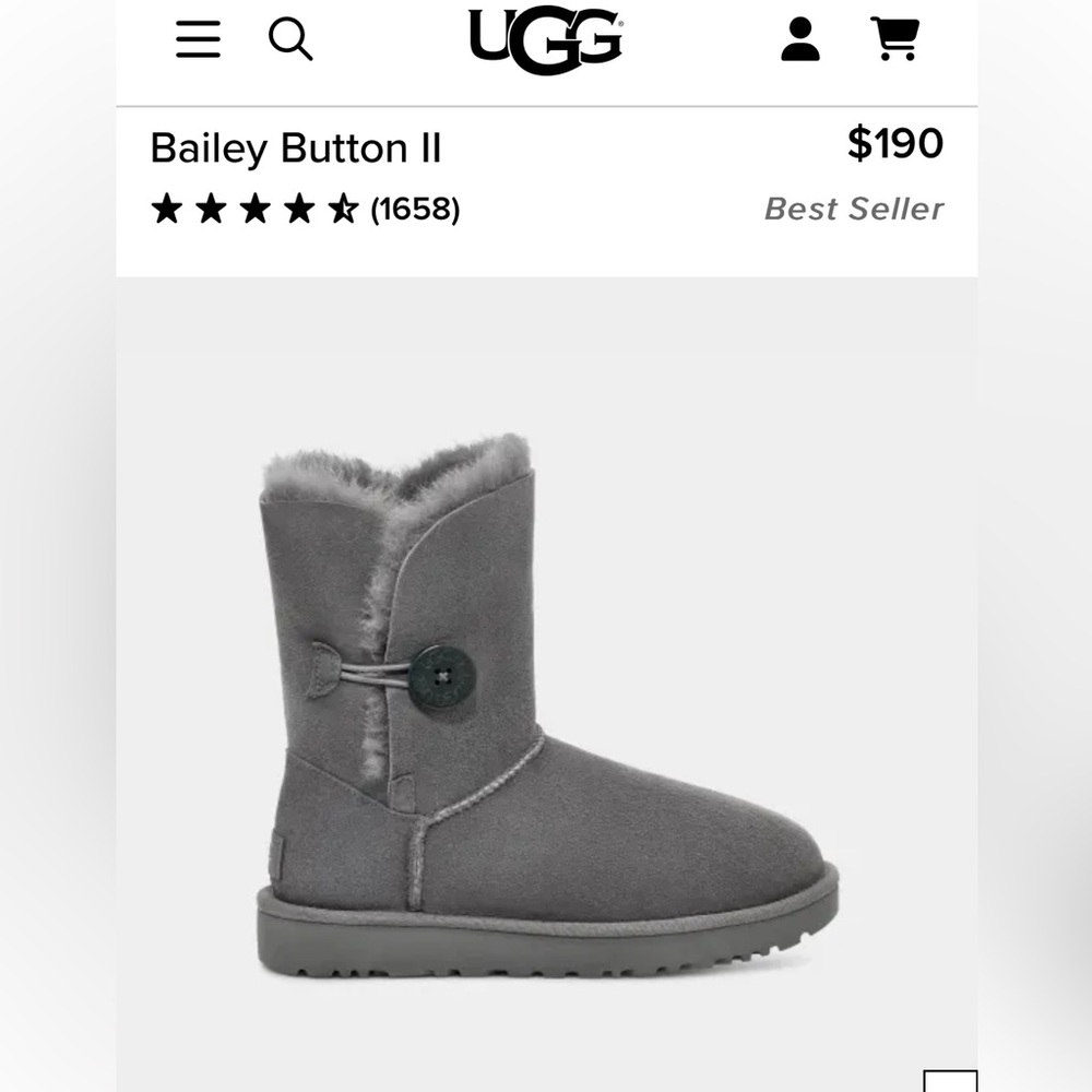 Ugg Australia Bailey Button Gray Boots - image 3